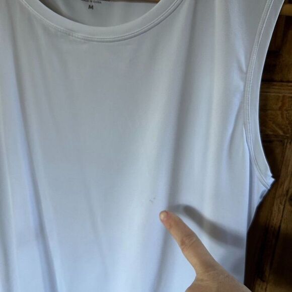 Athleta Medium White Cadence Mesh Tank Top - Small Flaw - Picture 4 of 12